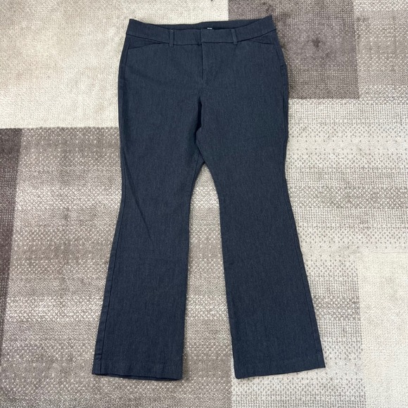 Old Navy Pants - Old Navy High Rise Pixie Flare Pants Womens 14 Dark Heather Grey Stretch Trouser